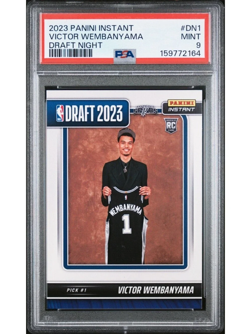 2023 PANINI INSTANT VICTOR WEMBANYAMA #DN1 DRAFT NIGHT ROOKIE RC PSA 9 MINT